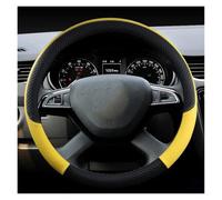 Para Skoda Para Superb 1 2 3 Para KODIAQ Para GT Funda Cuero Para Volante De Coche Trenza De Cuero En El Volante Cubierta Volante Coche(Yellow)