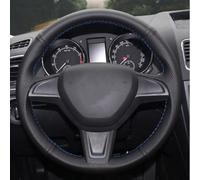 para Skoda para Yeti 2014 2015 2016 para Rapid 2015 Cosido A Mano Negro Cuero Artificial Protector para Volante De Coche(5-Yellow)