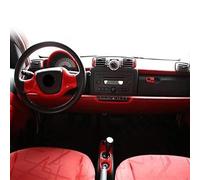 Para Smart 451 Para Fortwo Cubierta Decorativa Para Coche Moldura Interior Roja Carcasa Protectora Decoración Estilo Marco Botón Panel Elevalunas(1 A)