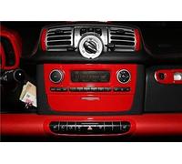 Para Smart 451 Para Fortwo Cubierta Decorativa Para Coche Moldura Interior Roja Carcasa Protectora Decoración Estilo Marco Botón Panel Elevalunas(4)