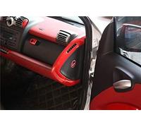 Para Smart 451 Para Fortwo Cubierta Decorativa Para Coche Moldura Interior Roja Carcasa Protectora Decoración Estilo Marco Botón Panel Elevalunas(7)