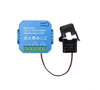 Para Smart WiFi Medidor de potencia de energía Abrazadera de 2 canales Tensión de corriente en tiempo real Factor de potencia Monitoreo de frecuencia Zumbador alarma 0.2A-80A Plástico Hogar Oficina