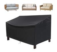 para sofá de exterior: protector impermeable para muebles de patio, material resistente a prueba de polvo, correas ajustables con cierre seguro, tela duradera resistente a la intemperie con bord