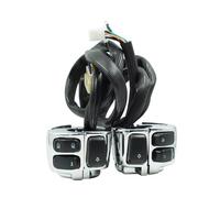 Para Softail Para Dyna Para Sportster V-Rod 1996-2012 1 Par De Interruptores Cromados De 1" Y 25 Mm Para Faros Motocicleta Intermitentes Bocina Con Arnés Cableado