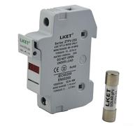 Para solar fotovoltaica fusible 1000 V CC 10 x 38 mm con LED y soporte para protección segura para panel solar y cadena fotovoltaica según las normas IEC y EN (20 A)