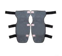 Para soldar, equipo de protección de piernas con cubierta de rodilla escaldada hecha de cuero vacuno para una resistencia fiable al calor y a las chispas durante el trabajo pesado (gris-azul)