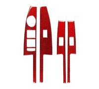 Para Sonic 2012-2016 Embellecedor Consola Central Coche Panel Botones Control Fibra Carbono Adhesivo Interior Mando Botonera Elevalunas(rojo)