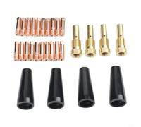 Para soplete de soldadura 14AK, kit de boquillas sin gas, 28 piezas, incluye 20 puntas de contacto 0030 08 mm, 4 soportes difusores de gas, metal, cobre, tamaño estándar