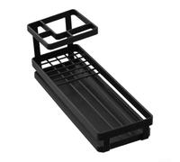 para soporte Cepillo Dientes para acero Carbono Organizador Baño con Ventilación para Pasta e para Hilo Dental 25x9x11.5cm(black)