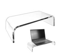 para soporte de monitor acrílico - Plataforma de escritorio para computadora portátil clara, elevación de pantalla de escritorio | Organizador de estantes de almacenamiento de mesa alta, soporte para