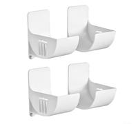 para soporte para de Basura 4 Piezas, Organizador de Rollos sin Taladrar, Dispensador de Film Transparente para Cocina y Baño, Plástico hasta 6cm, y Gris(White)