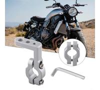 para soporte Retrovisor para moto Aluminio 22mm para soporte | Aleación aluminio CNC, acabado metálico, golpes, agua, uso exterior clima(Silver)