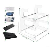 para soporte Teclado 3 Niveles Acrílico 25x20x30cm Negro para(Transparent) | 3 niveles apilables, capacidad grande, ahorra espacio escritorio, para ideal gamers y oficinas