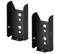 Para soportes de barandilla de madera para postes de 2 x 4, hechos de acero resistente para cubiertas y vallas al aire libre, revestimiento negro para protección, tornillos excluidos (2 piezas)