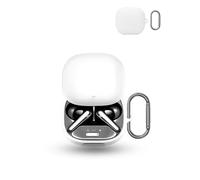 Para Soundcore Liberty 5 de Anker Wireless Headphones, funda de silicona suave con cierre de mosquetón, protección completa, color blanco