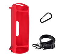 para Soundcore Motion Funda de Silicona Suave , Funda de Transporte de Viaje con Correa Ajustable para el Hombro y mosquetón, protección Completa, Funda de Piel de Goma (Rojo)