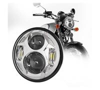para Sportster para Dyna XL 883C 1200C para FXD para FX Faros Delanteros LED De 5,75 Pulgadas para Motocicletas Faros Delanteros LED De Haz Alto/bajo Faros Delanteras(Plata)