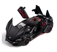 para Super Sports Car 1 24 Cinturón De Simulación De Aleación Sonido Y Luz Modelo De Coche Extraíble Regalo para Niños Miniaturas De Automoción(Negro)