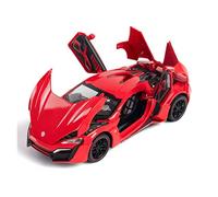 para Super Sports Car 1 24 Cinturón De Simulación De Aleación Sonido Y Luz Modelo De Coche Extraíble Regalo para Niños Miniaturas De Automoción(Rojo)