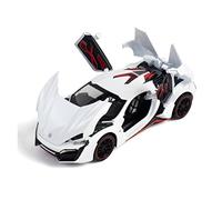 para Super Sports Car 1 24 Cinturón De Simulación De Aleación Sonido Y Luz Modelo De Coche Extraíble Regalo para Niños Miniaturas De Automoción(White)