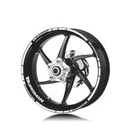 para Suzuki Burgman Burgman 125 400 650 Motocicleta Reflectante Rueda Llanta Raya Pegatina Delantera Trasera Conjunto Completo Calcomanía Fondo llanta Reflectante(Bianco)