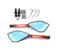 Para SUZUKI GSR400 GSR600 GSR750 Espejo Universal Para Motocicleta Espejo Retrovisor Lateral CNC Espejo Retrovisor Azul Antideslumbrante(Orange Big-Mirror)