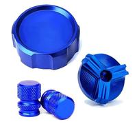 Para Suzuki GSX-R 600 750 1000 Tapa Protectora Del Depósito De Líquido De Freno Delantero CNC Para Motocicleta RESPUNEKBAH(3pcs-Blue)