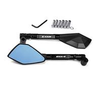 para Suzuki GSX-S750 GSX-S 750 GSXS750 2011-2021, Espejo Retrovisor para Motocicleta, Espejos Laterales Antideslumbrantes Azules, Aluminio CNC con Logotipo De 10MM Y 8MM Espejo Universal (Color : Neg
