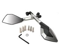 Para Suzuki Para RMZ250 Para RMZ450 Para DRZ400SM Motocicleta Ajustable Retrovisores Espejos Laterales retrovisor plegable moto(Silver)
