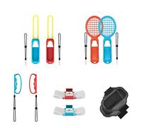 Para Switch NS Juego deportivo somatosensorial 10 en 1, paquete de accesorios para juegos deportivos, que incluye sable de luz deportivo, raqueta deportiva, empuñadura, muñequera, correas