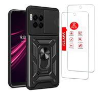 Para T-Mobile Revvl 7 Pro 5G [Caso con [2 paquete] Protector de pantalla de vidrio templado para T-Mobile Revvl 7 Pro [Grado militar] Lente de protec
