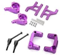 Para Tamiya CC01 TA02 TA03 4WD 1/10 Base Soporte Buje Brazo Suspensión Inferior C/Cubierta Dirección/Eje Transmisión Metálico Para Buggy RC Coche OP RC Reemplazos Repuestos(PURPLE)