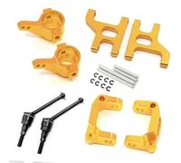 Para Tamiya CC01 TA02 TA03 4WD 1/10 Base Soporte Buje Brazo Suspensión Inferior C/Cubierta Dirección/Eje Transmisión Metálico Para Buggy RC Coche OP RC Reemplazos Repuestos(Yellow)