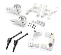 Para Tamiya CC01 TA02 TA03 4WD 1/10 Base Soporte Buje Brazo Suspensión Inferior C/Cubierta Dirección/Eje Transmisión Metálico Para Buggy RC Coche OP RC Reemplazos Repuestos(Silver)