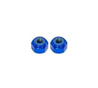 Para TAMIYA DT-03 2 Piezas Mejoras Aluminio Rueda Delantera Adaptador Hexagonal Con Rodamiento Coche RC Piezas(Blue)