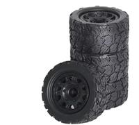para Tamiya para HPI para Kyosho para Arrma 1/10 Camiones Accesorio RC Coche 12-14mm Neumático Plástico Reemplazo 4 Piezas RC 1:10 RC Coche NeumáTico Piezas