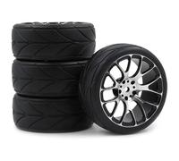 para Tamiya para TT01 para TT02 para Kyosho para Sakura D3 para Traxxas 4Tec 2,0 1/10 Neumáticos Rueda 12mm Llantas Plástico Hexagonales RC Carretera Modificada Neumáticos Coche RC