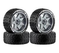 para Tamiya para TT01 para TT02 para TT02B TA06 XV01 XV02 PTG-2 1/10 4 Piezas 65 Mm Neumático Llanta De Metal 12 Hex para Carreras RC Accesorios RC