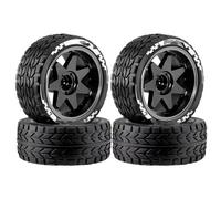 para Tamiya para TT01 para TT02 para TT02B TA06 XV01 XV02 PTG-2 1/10 4 Piezas 65 Mm Neumático Llanta De Metal 12 Hex para Carreras RC Accesorios RC
