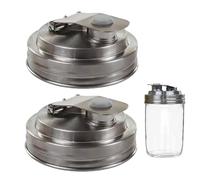 para tarros de ancha | 2 herméticas para conservas | Cubierta de sellado de jarra | para contenedores, hogar, cocina, almacenamiento de alimentos, bebidas, aderezo, yogur, harina