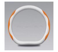 para Tesla 3 para Y para S para X para Roadster Fibra Carbono Antideslizante Cuero Transpirable Protector Volante Coche Protector De Volante Coche(D Embossed Orange)