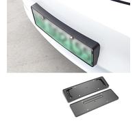 Para Tesla Model Y 2022, accesorios para automóvil, paquete de 2 unidades, marco portamatrículas delantero y trasero de ABS fibra de carbono, soporte de montaje y cubierta, estilismo de coche (negro
