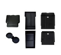 Para Tesla Para Model Y 2025 Para Launch Para Juniper Reposabrazos Caja Almacenamiento Superior E Inferior Revestimiento Felpa Portavasos Cubierta Caja Almacenamiento(Flocking 6in1)