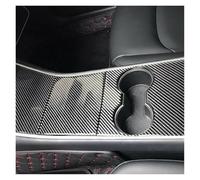 Para Tesla Para Modelo 3 2017-2019 Panel Consola Central Fibra Carbono Portavasos Embellecedor Decorativo Molduras Interiores Coche
