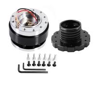 Para Thurstmaster TX T300 T500 TS-PC 6 Agujeros De Carreras 73mm Volante De Coche Adaptador De Liberación Rápida Snap Off Boss Kit Adaptador De Cubo De Volante(Black)
