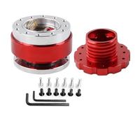 Para Thurstmaster TX T300 T500 TS-PC 6 Agujeros De Carreras 73mm Volante De Coche Adaptador De Liberación Rápida Snap Off Boss Kit Adaptador De Cubo De Volante(Red)