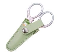 para Tijeras De Bordar - Cuero De PU 12x3 Cm Verde, Protectora, Cubierta para Tijeras Pequeñas, Diseño Reforzado con Metal para Seguridad Y Almacenamiento | con Costura Artesanal, Uso En V