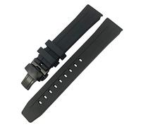 Para Tissot 1853 Seastar T120 T114 Correa de reloj de goma deportiva buceo negro azul suave correa de reloj de goma de silicona 19 mm 20 mm (color: 10 mm cierre dorado, tamaño: 20 mm), 19mm