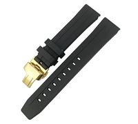 Para Tissot 1853 Seastar T120 T114 Correa de reloj de goma deportiva buceo negro azul suave correa de reloj de goma de silicona 19 mm 20 mm (color: 10 mm cierre dorado, tamaño: 20 mm), 20mm