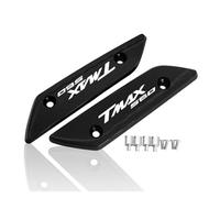 Para TMAX560 TECHMAX TMAX 2022-2023 2024 Parabrisas de motocicleta Eliminadores espejos Tapas Cubiertas para los orificios retrovisores(TMAX560 Black)